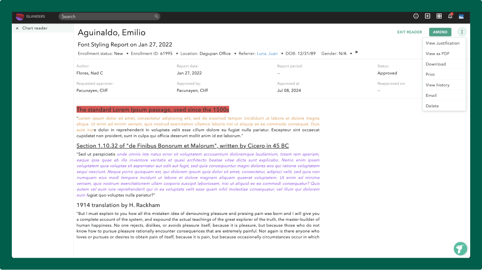 Requester's taks listing - Secondary menu view justificaiton.png